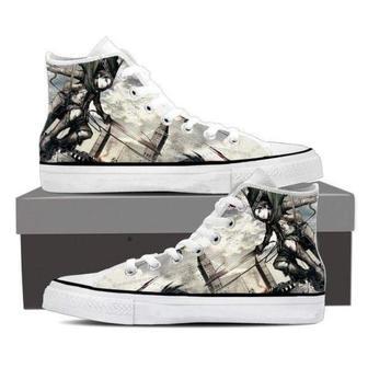 Attack On Titan Levi Black And White Gift For Fan Custom Canvas High Top Shoes | Favorety UK