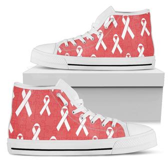 Autism Awareness Ribbon Design Print Women High Top Shoes - Monsterry AU