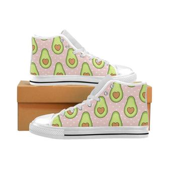 Avocado Heart Pink Background Men'S High Top Shoes White - Monsterry AU