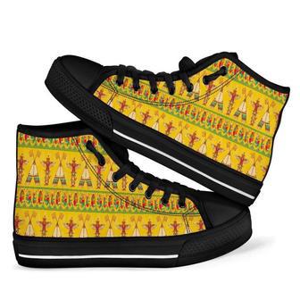 Aztec Indians Navajo Tribal Native American Print Men Women's High Top Shoes | Favorety AU