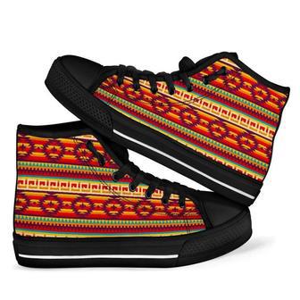 Aztec Native American Tribal Navajo Indians Print Men Women's High Top Shoes | Favorety