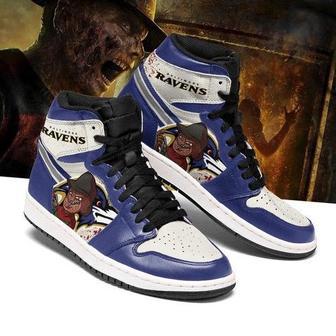 Baltimore Ravens Horror Jordan High Top Shoes Sport Sneakers | Favorety AU