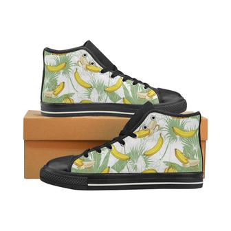 Banana Pattern Background Women's High Top Shoes Black - Monsterry AU