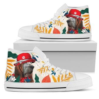 Basset Hound Dog Sneakers Women High Top Shoes Funny - Monsterry AU