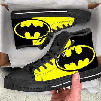 Batman Dark Knight Canvas Shoes Birthday Father’S Day Black High Top Shoes | Favorety