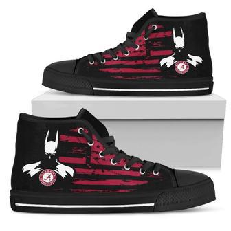 Batman Style Big Alabama Crimson Tide High Top Shoes | Favorety