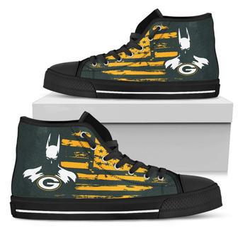 Batman Style Big Green Bay Packers High Top Shoes | Favorety DE