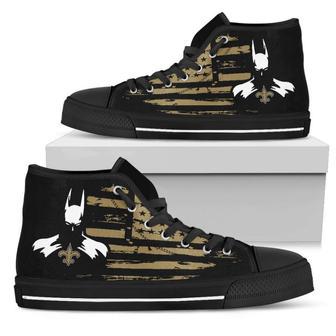 Batman Style Big New Orleans Saints High Top Shoes | Favorety DE