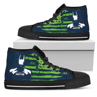 Batman Style Big Seattle Seahawks High Top Shoes | Favorety