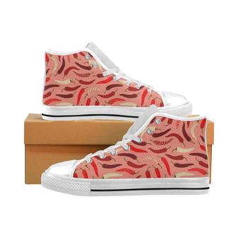 Beautiful Chili peppers pattern Men's High Top Shoes White - Monsterry CA