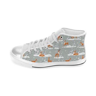 Beautiful Deers Winter Christmas Women'S High Top Shoes White - Monsterry AU