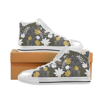 Beautiful Gold Autumn Maple Leaf Pattern Women'S High Top Shoes White - Monsterry CA