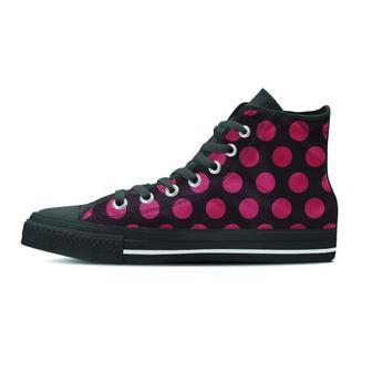Black And Red Polka Dot Men's High Top Shoes - Monsterry CA