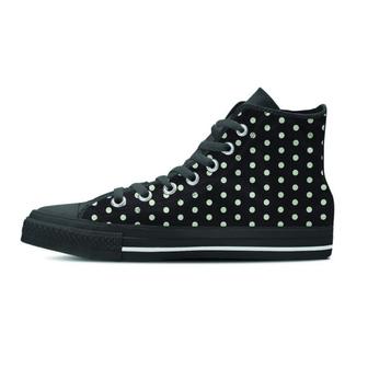 Black And White Polka Dot Men's High Top Shoes - Monsterry AU