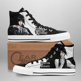 Black Butler Sebastian Michaelis High Top Shoes Custom Anime Sneakers | Favorety