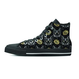 Black Cat Gothic Witch Women's High Top Shoes - Monsterry AU