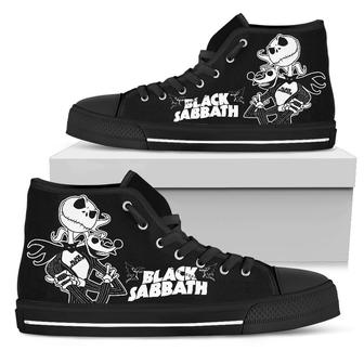 Black Sabbath Sneakers Jack Skellington High Top Shoes Music Fan | Favorety