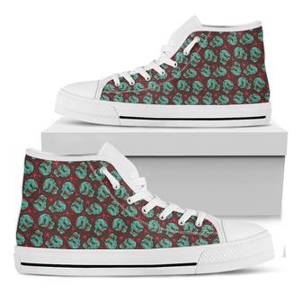 Bloody Zombie Pattern Print White High Top Shoes - Monsterry UK