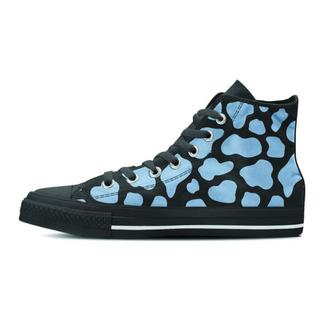 Blue And Black Cow Print Men's High Top Shoes - Monsterry