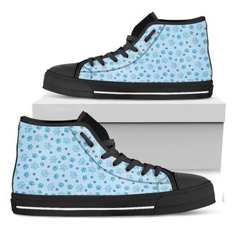 Blue Animal Paw Black High Top Shoes - Monsterry DE