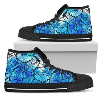 Blue Butterfly Wings Women's High Top Shoes - Monsterry UK