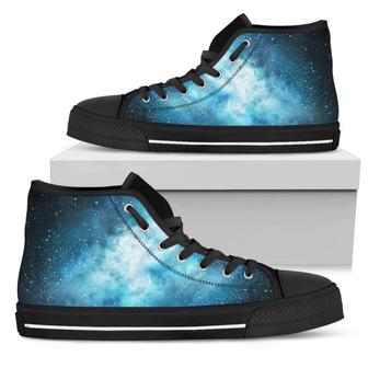 Blue Sky Universe Galaxy Space Print Women's High Top Shoes - Monsterry CA