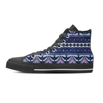 Blue Tribal Aztec Eagles Women's High Top Shoes - Monsterry CA