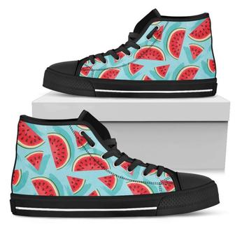 Blue Watermelon Pieces Women's High Top Shoes - Monsterry UK