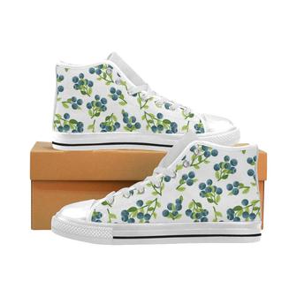 blueberry white background Men's High Top Shoes White - Monsterry UK
