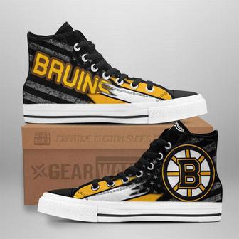 Boston Bruins High Top Shoes Custom American Flag Sneakers | Favorety UK