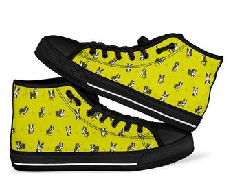 Boston Terrier Paw Men Women'S High Top Shoes - Monsterry