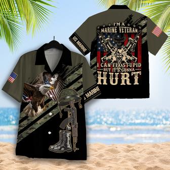 I'm A Marine Veteran, I Can Fix Stupid But It's Gonna Hurt Hawaiian Shirt - Seseable