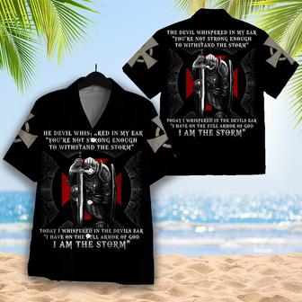 The Devil Whispered in My Ear, I Am The Storm Hawaiian Shirt, Christian Mens Hawaiian Shirt - Seseable