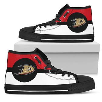 Bright Colours Open Sections Great Logo Anaheim Ducks High Top Shoes | Favorety CA