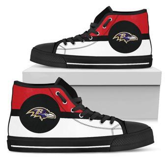 Bright Colours Open Sections Great Logo Baltimore Ravens High Top Shoes | Favorety AU