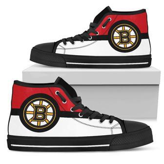 Bright Colours Open Sections Great Logo Boston Bruins High Top Shoes | Favorety AU