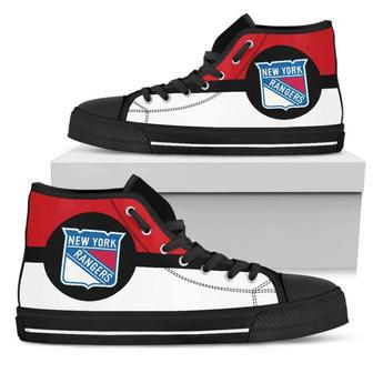 Bright Colours Open Sections Great Logo New York Rangers High Top Shoes | Favorety AU