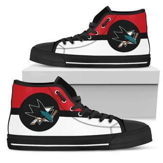 Bright Colours Open Sections Great Logo San Jose Sharks High Top Shoes | Favorety