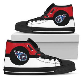 Bright Colours Open Sections Great Logo Tennessee Titans High Top Shoes | Favorety AU