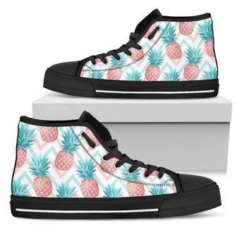 Bright Zig Zag Pineapple Men's High Top Shoes - Monsterry AU