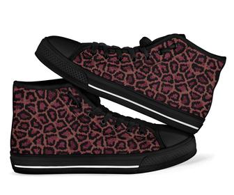 Brown Cheetah Leopard Men Women'S High Top Shoes - Monsterry