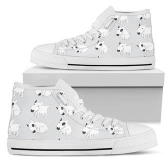 Bull Terrier Hand Drawn Print Pattern Women High Top Shoes - Monsterry AU