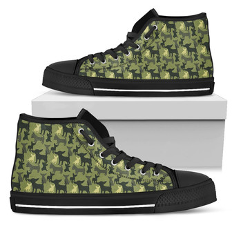 Camouflage Solider Military Chihuahua Dog High Top Shoes - Monsterry