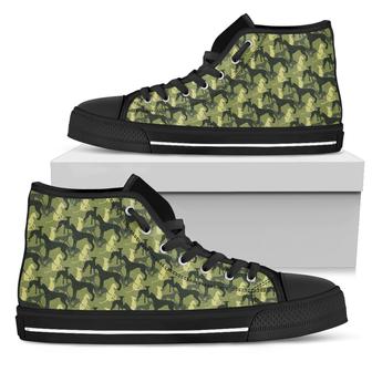 Camouflage Solider Military Greyhound Dog High Top Shoes - Monsterry DE