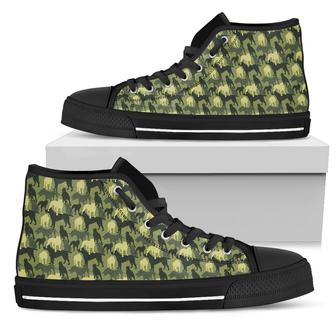 Camouflage Solider Military Pitbull Dog High Top Shoes - Monsterry
