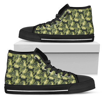 Camouflage Solider Military Poodle Dog High Top Shoes - Monsterry