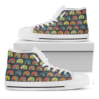 Camping Van Pattern Print White High Top Shoes - Monsterry