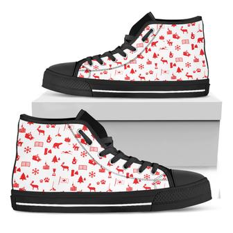 Canada Country Pattern Print Black High Top Shoes - Monsterry UK