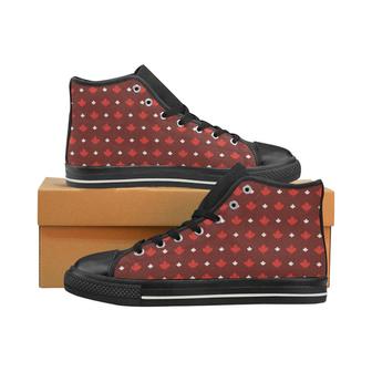 Canadian Maple Leaves Pattern background Women's High Top Shoes Black - Monsterry DE