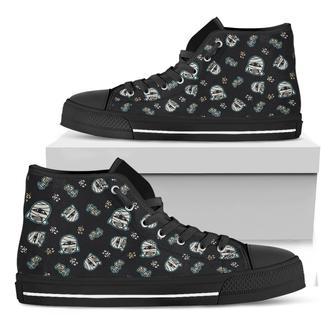 Cartoon Mummy Pattern Print Black High Top Shoes - Monsterry UK